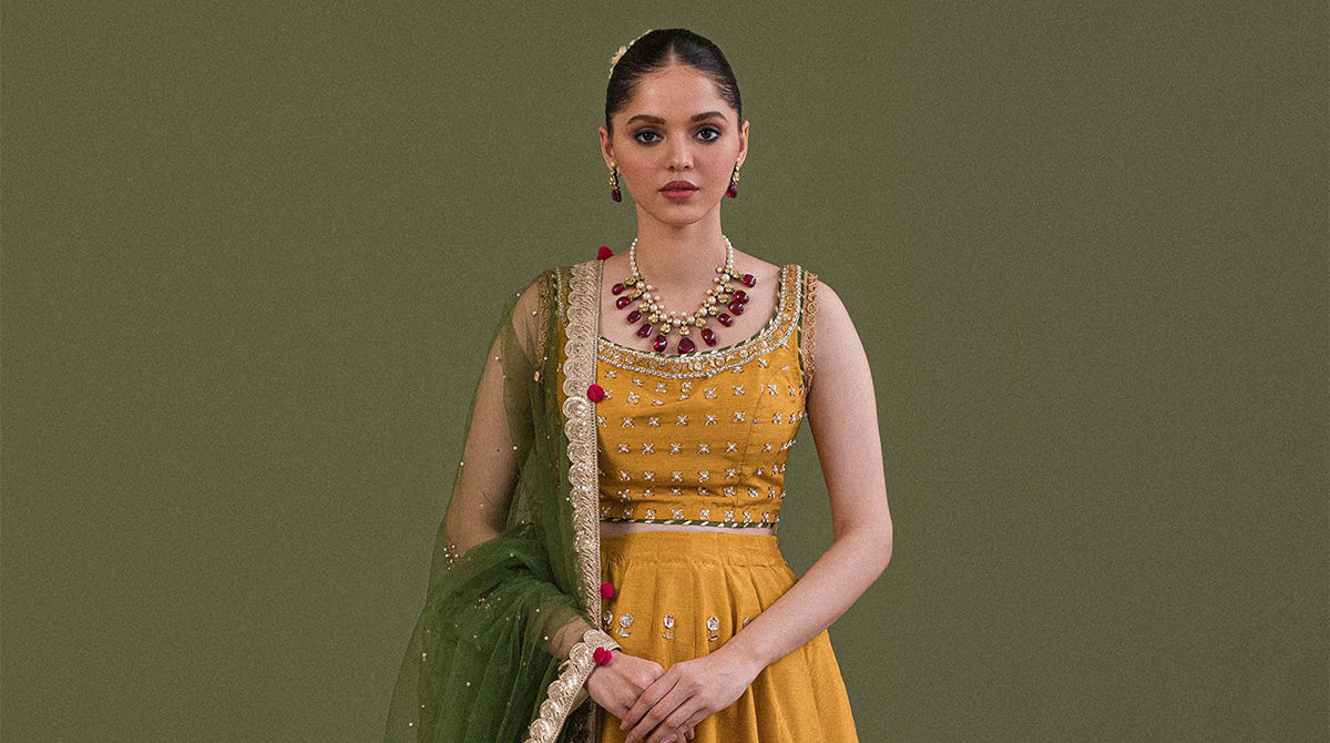 Sooraj Mukhi: SFK’s Handworked Formal Dress in Raw Silk