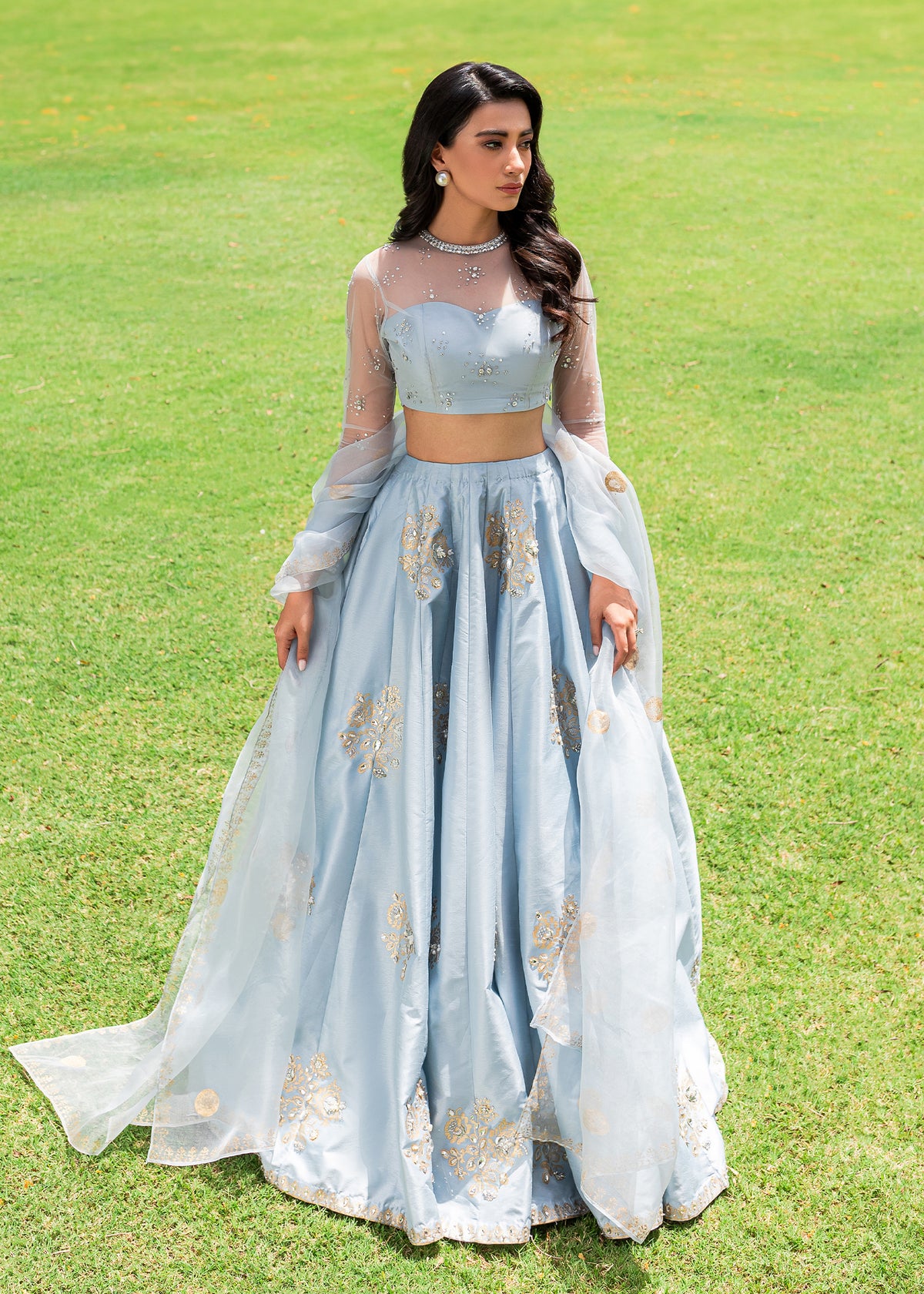 Ahlah by Sadaf Fawad Khan — side view | SFK Luxury Pret