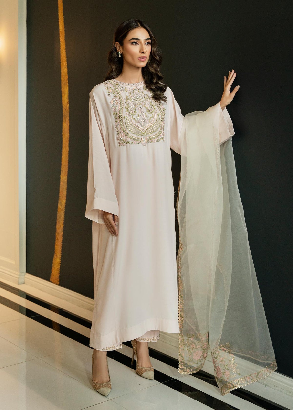 Ayla Pink by Sadaf Fawad Khan — full length view | SFK Pret