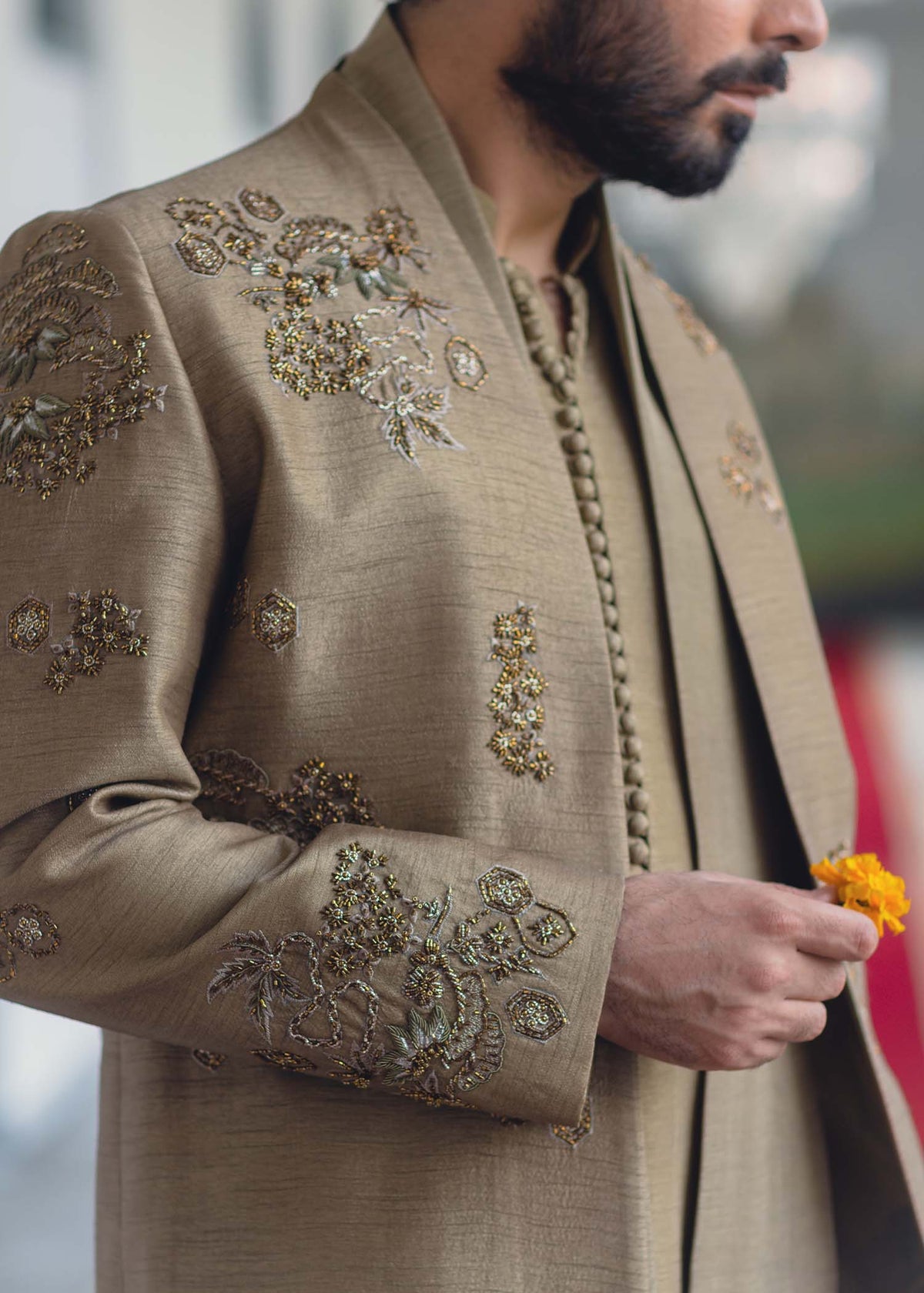 Akeem by Sadaf Fawad Khan — close-up view | SFK Menswear
