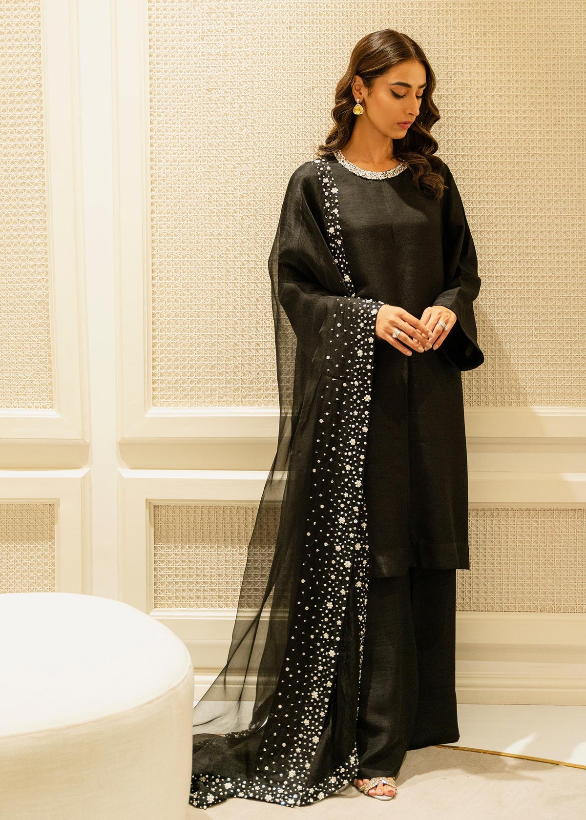 Crystal Charm Black by Sadaf Fawad Khan | SFK Pret