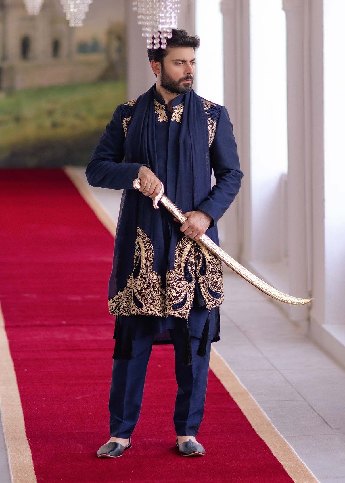Azraq by Sadaf Fawad Khan — side view | SFK Menswear
