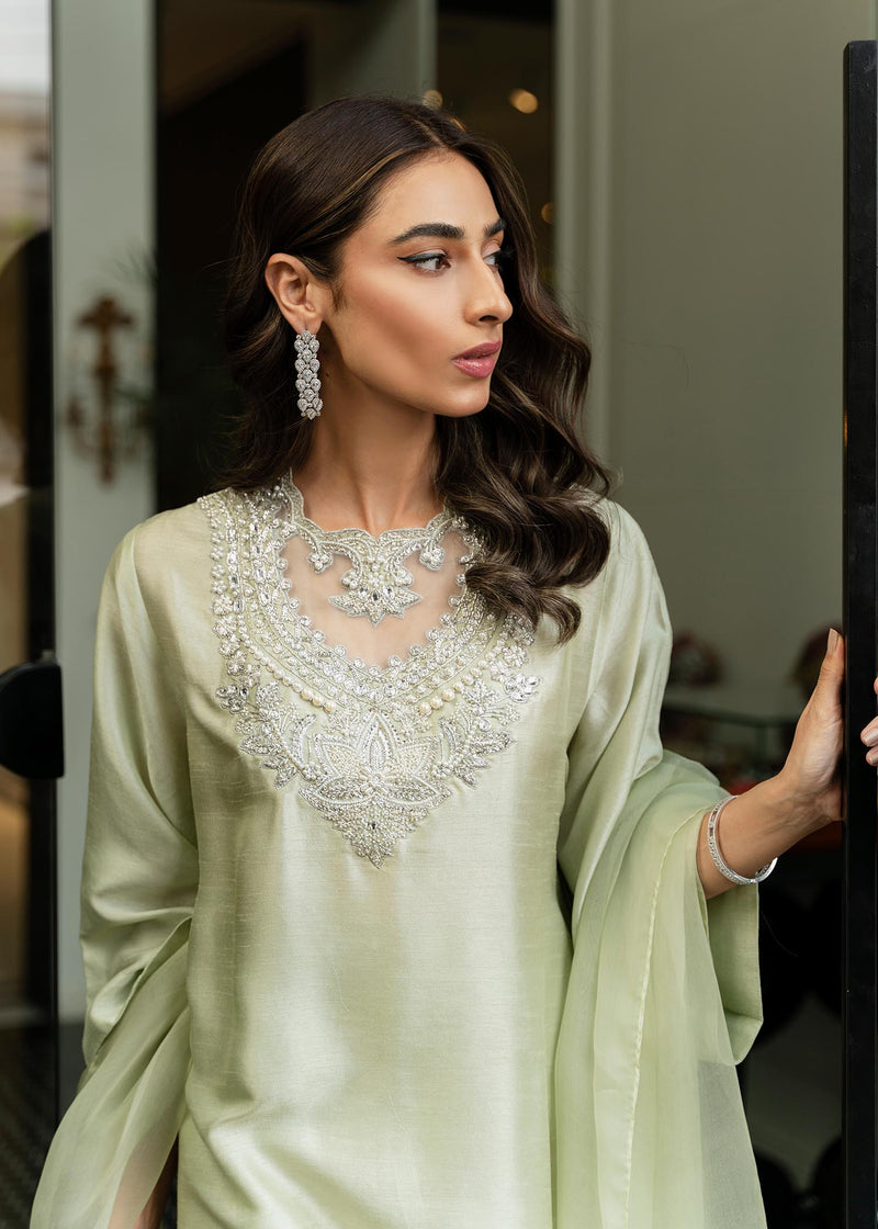 Bejewelled Mint Green by Sadaf Fawad Khan — detail view | SFK Pret