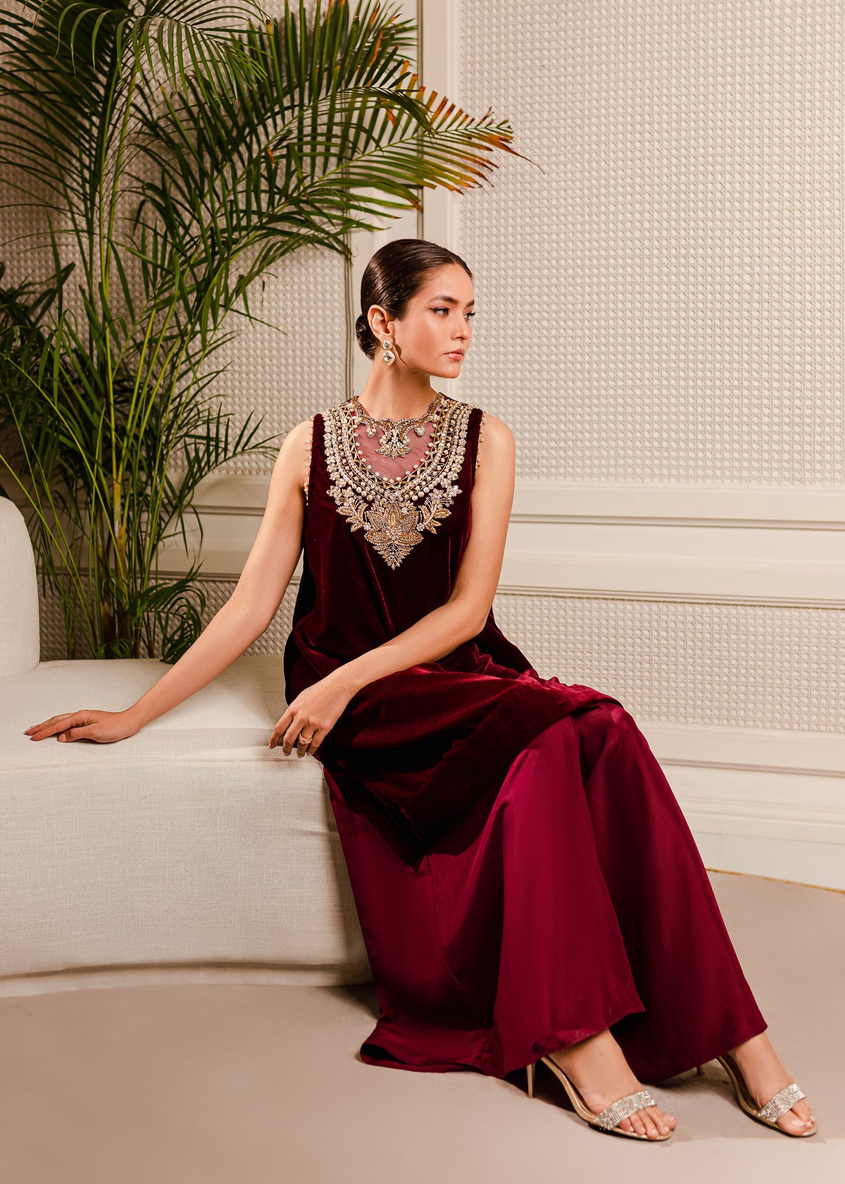 Bloodstone by Sadaf Fawad Khan — side view | SFK Formal
