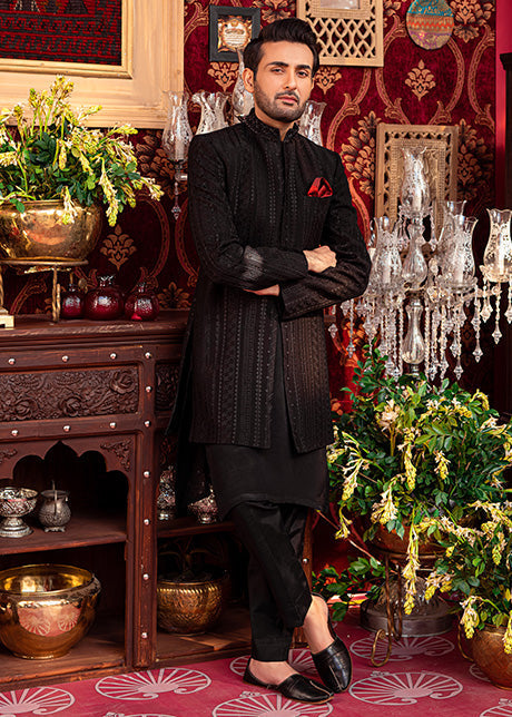Black Dove by Sadaf Fawad Khan — side view | SFK Menswear