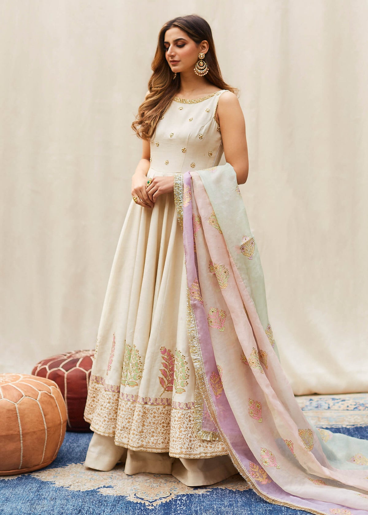 Cream Carnation by Sadaf Fawad Khan — Cream Embellished Formal Outfit | SFK Formal