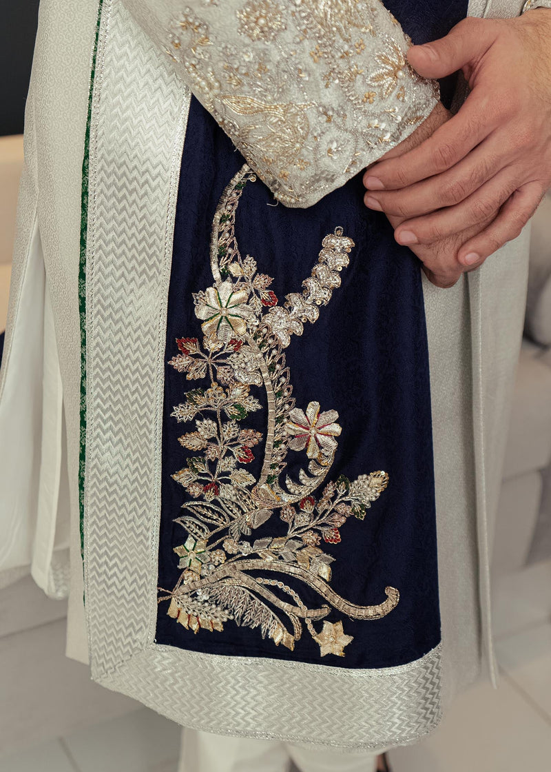 Dusty Yale by Sadaf Fawad Khan — detail view | SFK Menswear