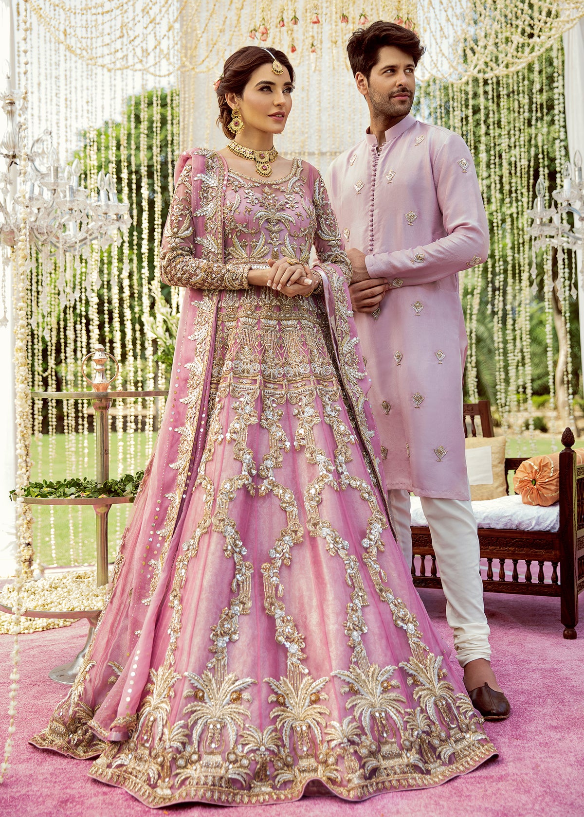 Pink Rose Bridal by Sadaf Fawad Khan — detail view | SFK Bridals