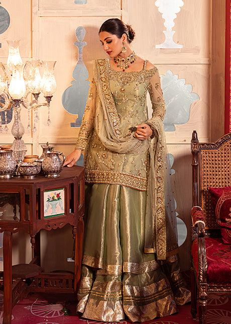 Magical Green by Sadaf Fawad Khan — Magical Green Embellished Formal Outfit | SFK Formal