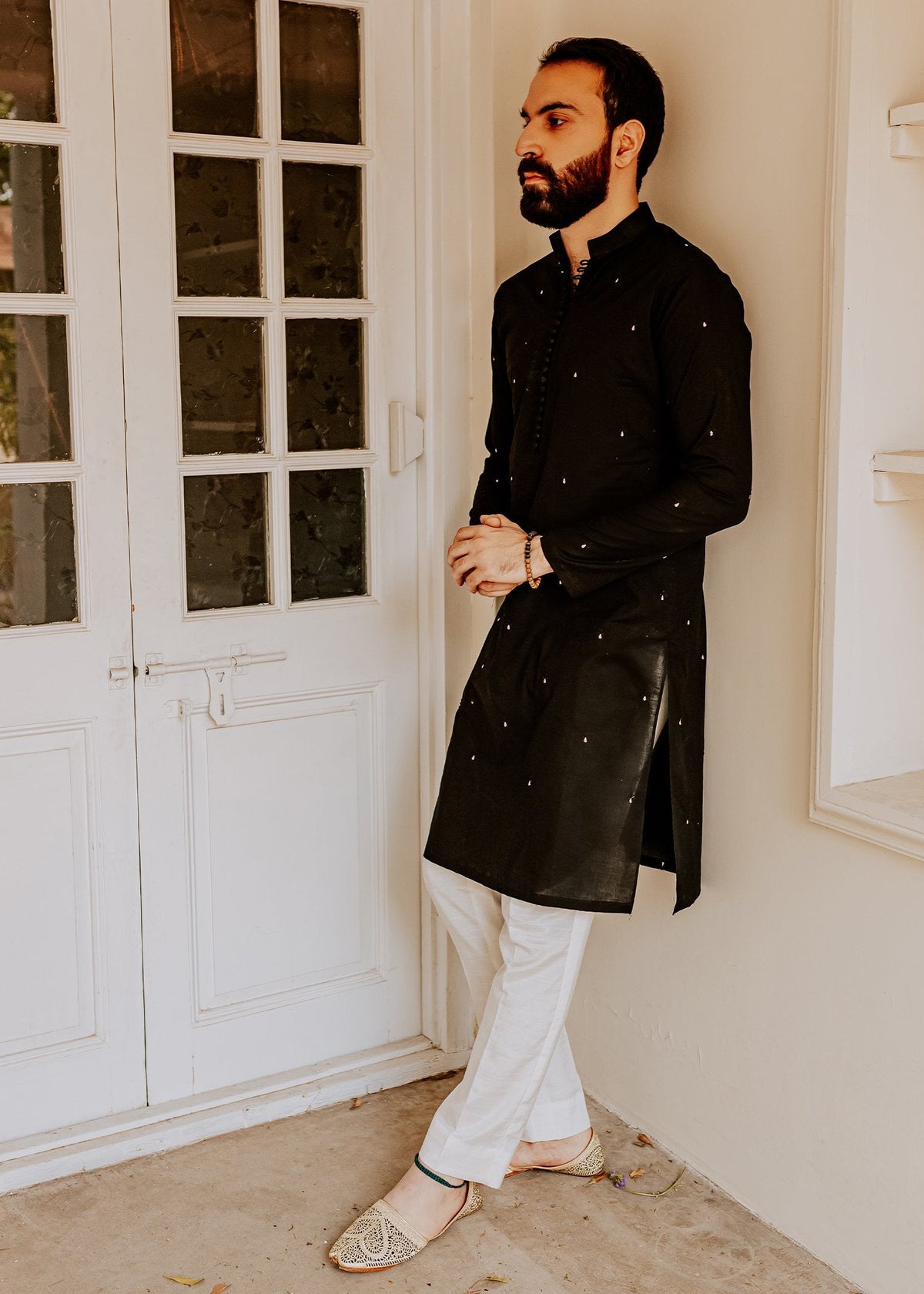 Smoky Black by Sadaf Fawad Khan — full length view | SFK Menswear