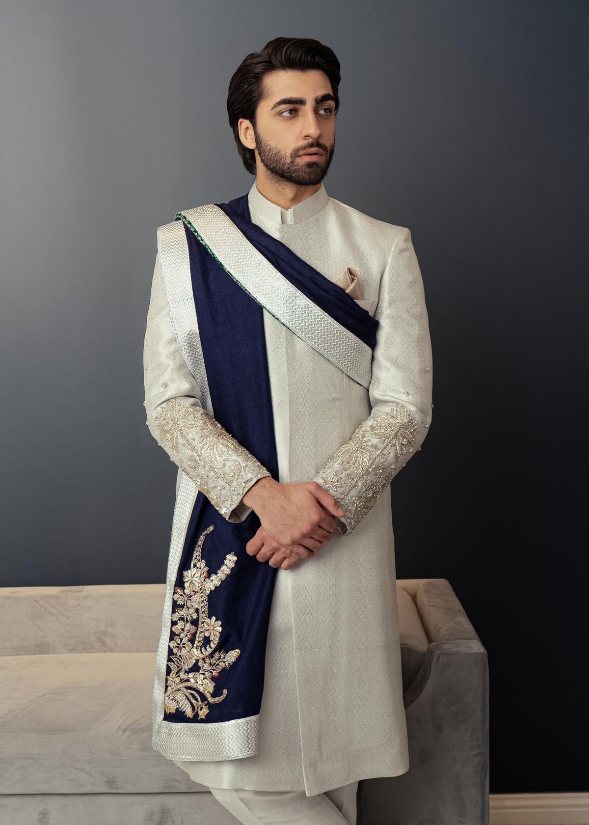Dusty Yale by Sadaf Fawad Khan | SFK Menswear