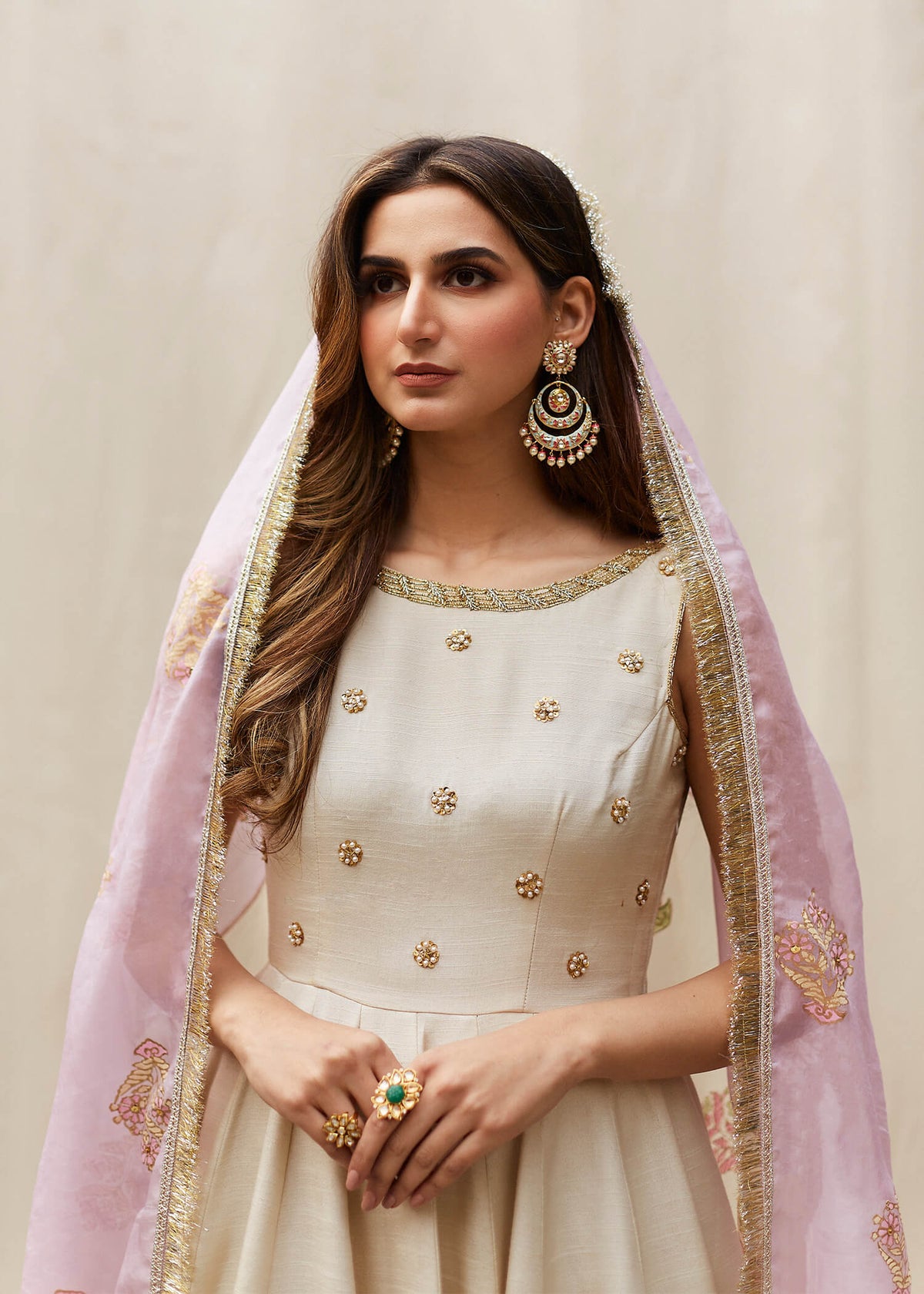 Cream Carnation by Sadaf Fawad Khan — side view | SFK Formal