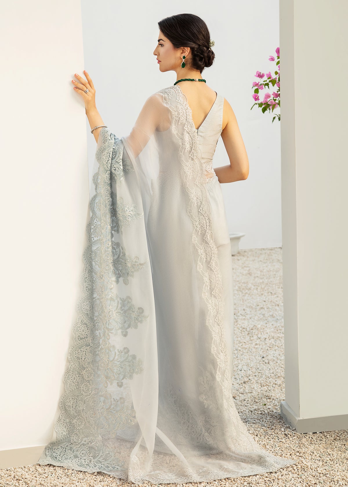 Azure Mist by Sadaf Fawad Khan — side view | SFK Formal