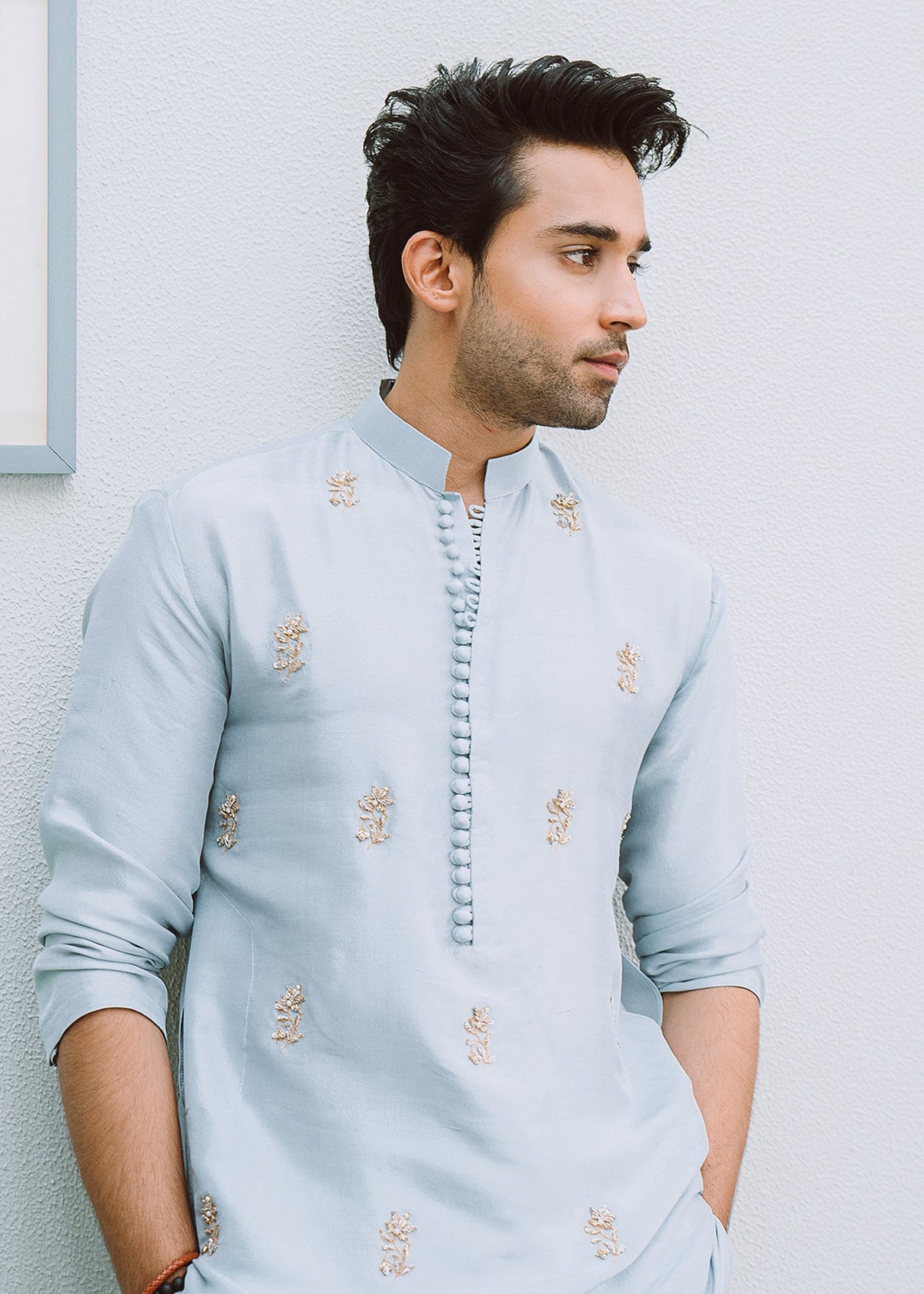 Snow Frost by Sadaf Fawad Khan — close-up view | SFK Menswear