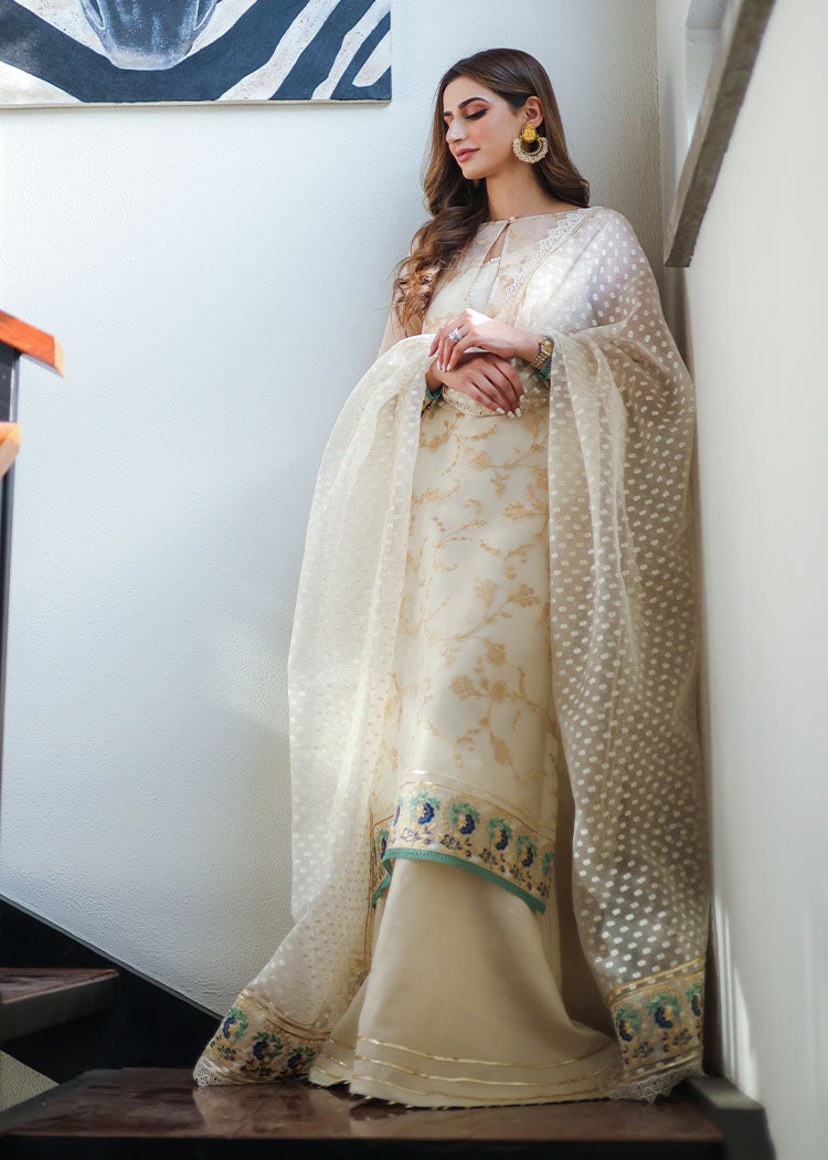 Seashell by Sadaf Fawad Khan — Pearl Embellished Formal Outfit | SFK Formal