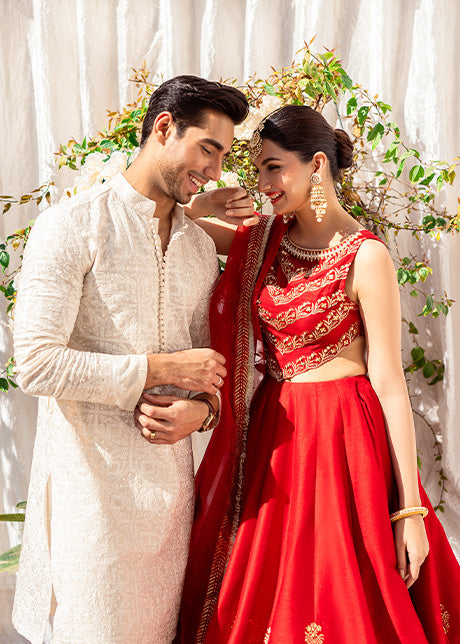 Rave Red by Sadaf Fawad Khan — detail view | SFK Formal