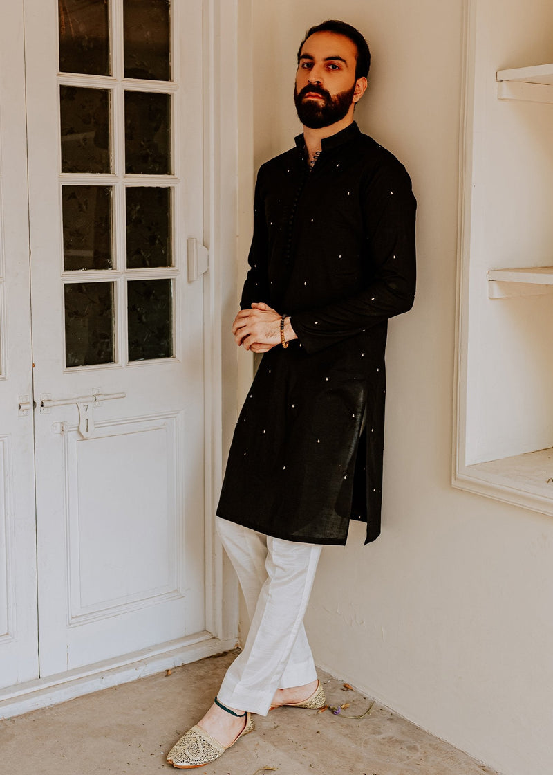 Smoky Black by Sadaf Fawad Khan — detail view | SFK Menswear