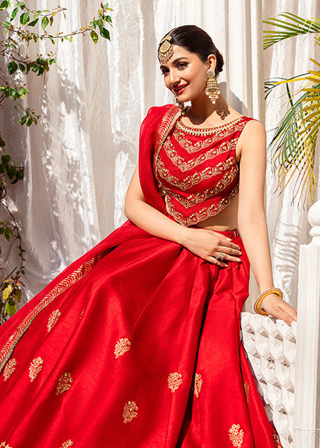 Rave Red by Sadaf Fawad Khan — side view | SFK Formal