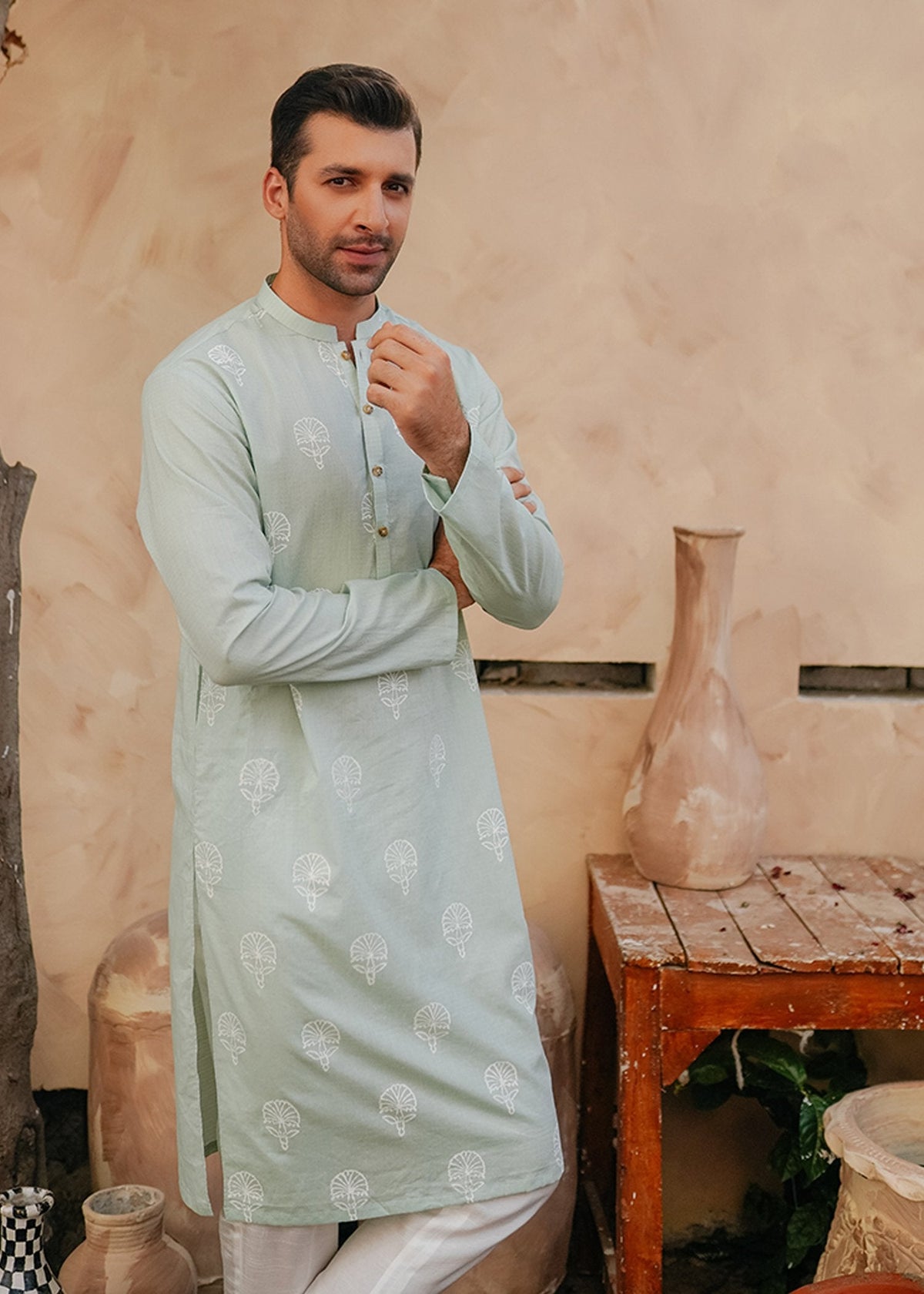 Ocean Song by Sadaf Fawad Khan — side view | SFK Menswear