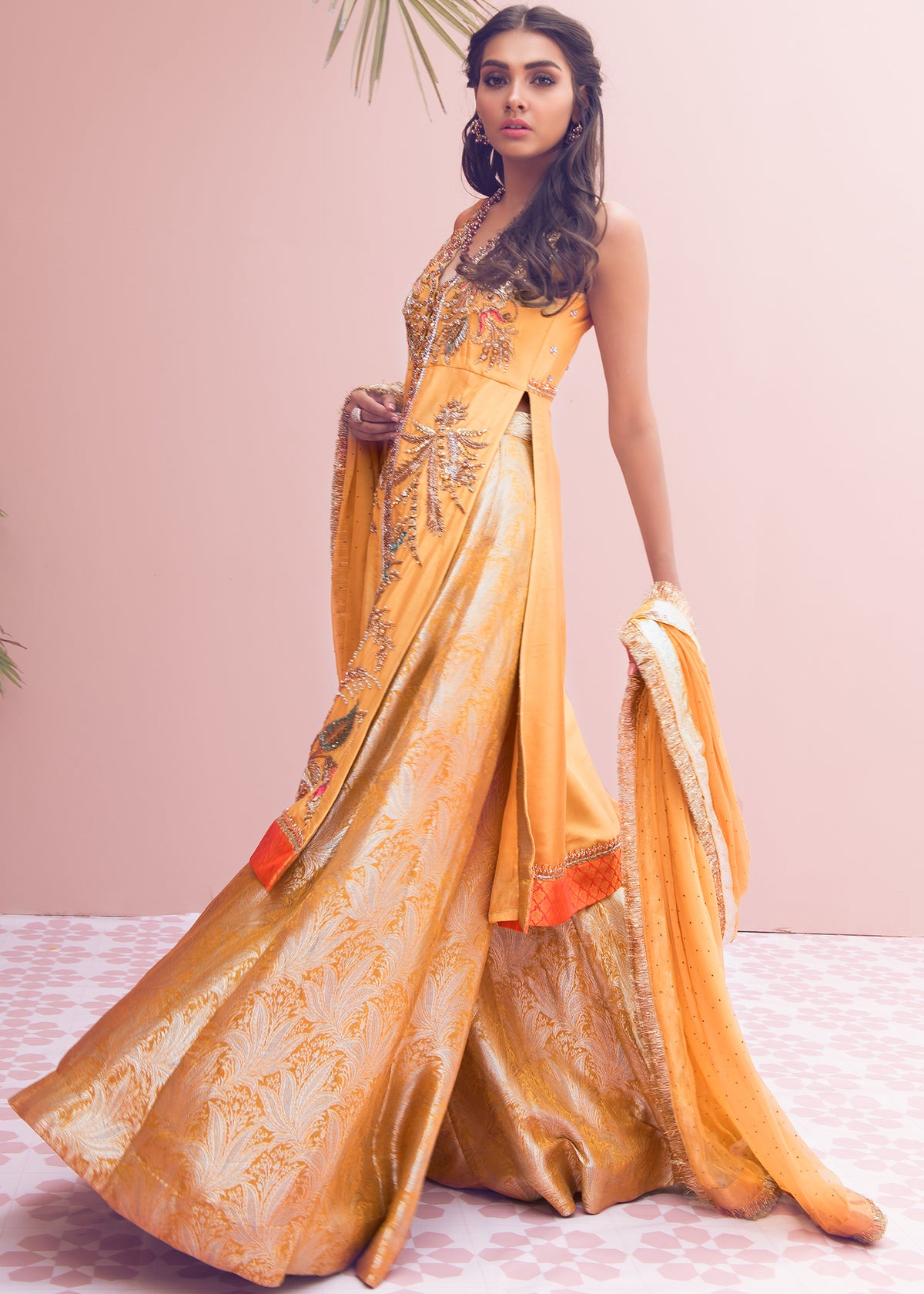 Orchre Fantasy by Sadaf Fawad Khan — side view | SFK Formal