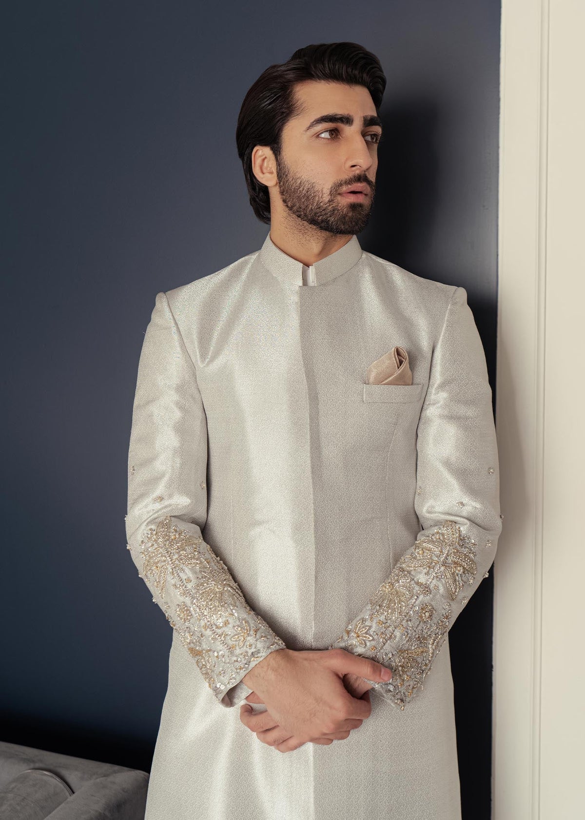 Sterling Palms by Sadaf Fawad Khan — close-up view | SFK Menswear