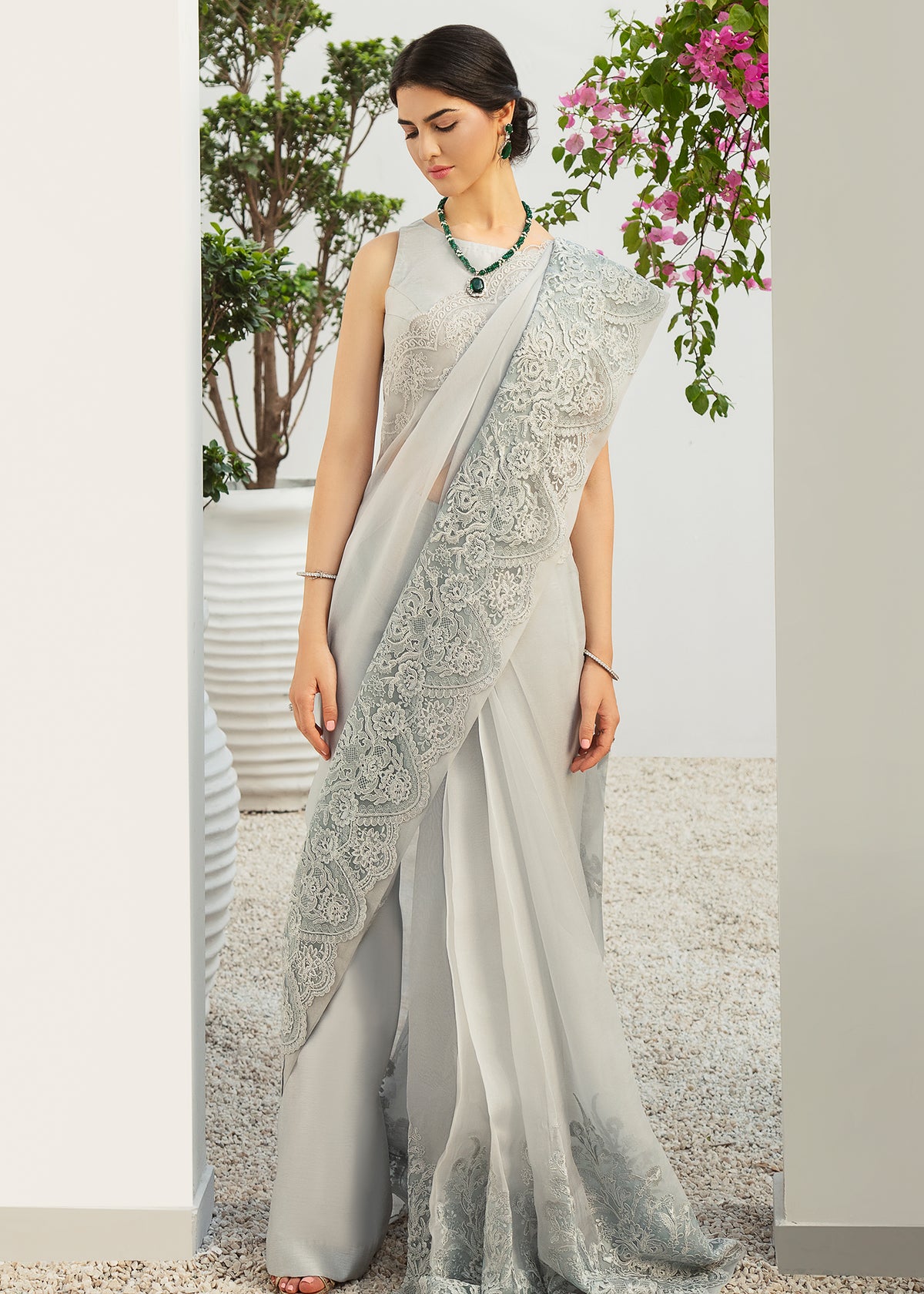 Azure Mist by Sadaf Fawad Khan — Azure Embellished Formal Outfit | SFK Formal