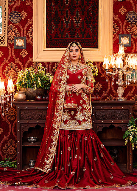 Ruby Woo by Sadaf Fawad Khan — Ruby Red Embellished Formal Outfit | SFK Formal