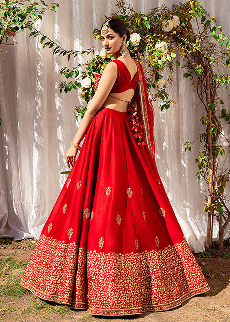 Rave Red by Sadaf Fawad Khan — close-up view | SFK Formal