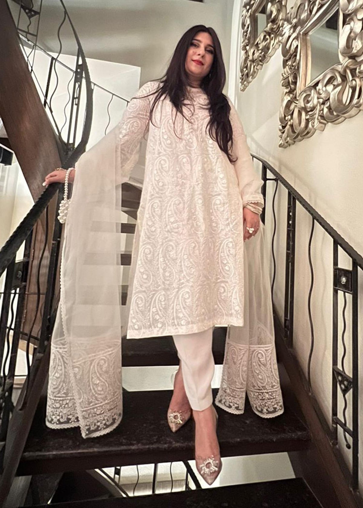 Vasay Chaudhry in Sadaf Fawad Khan — side view | SFK Celebrity Portfolio