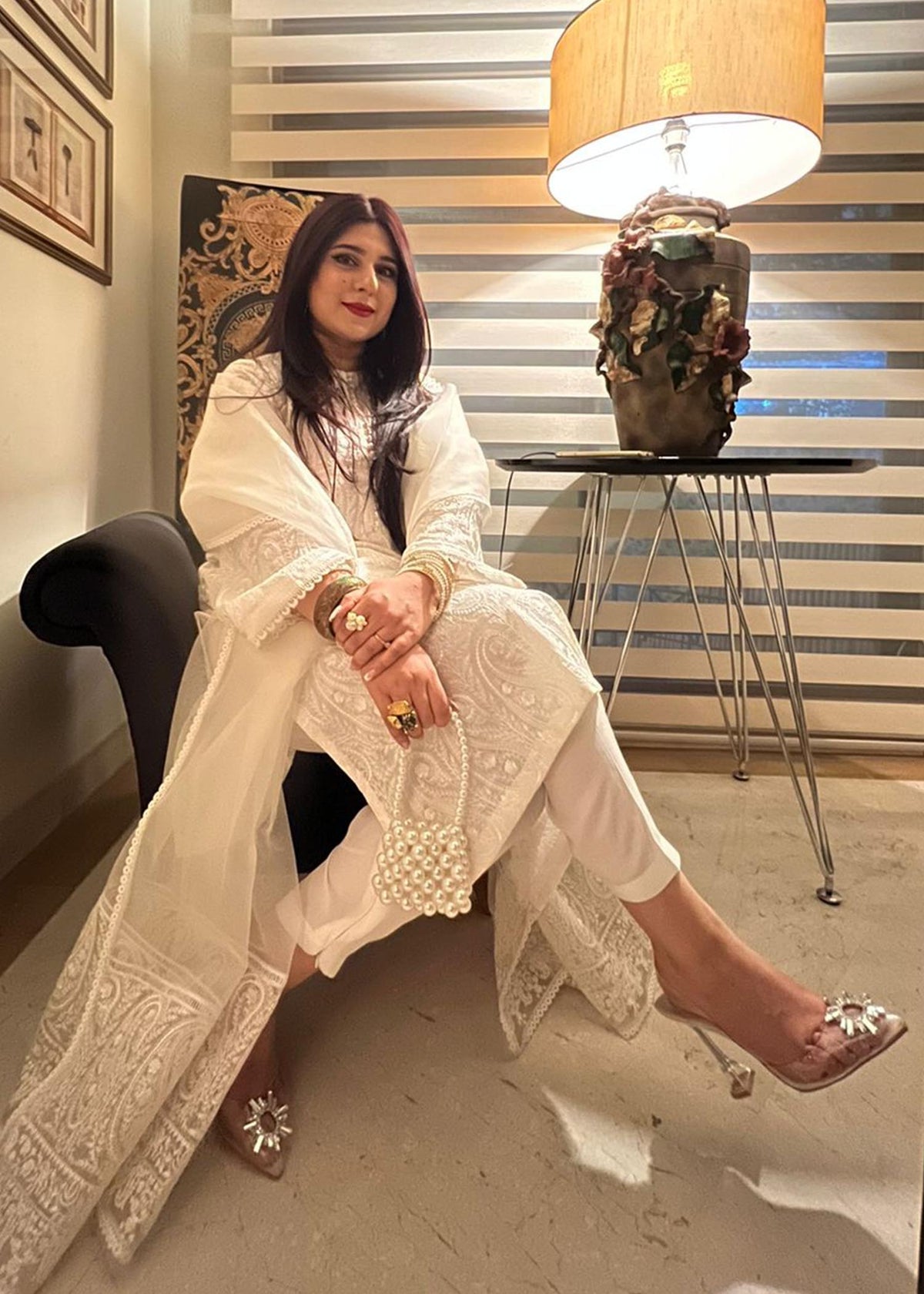 Vasay Chaudhry in Sadaf Fawad Khan — full length view | SFK Celebrity Portfolio