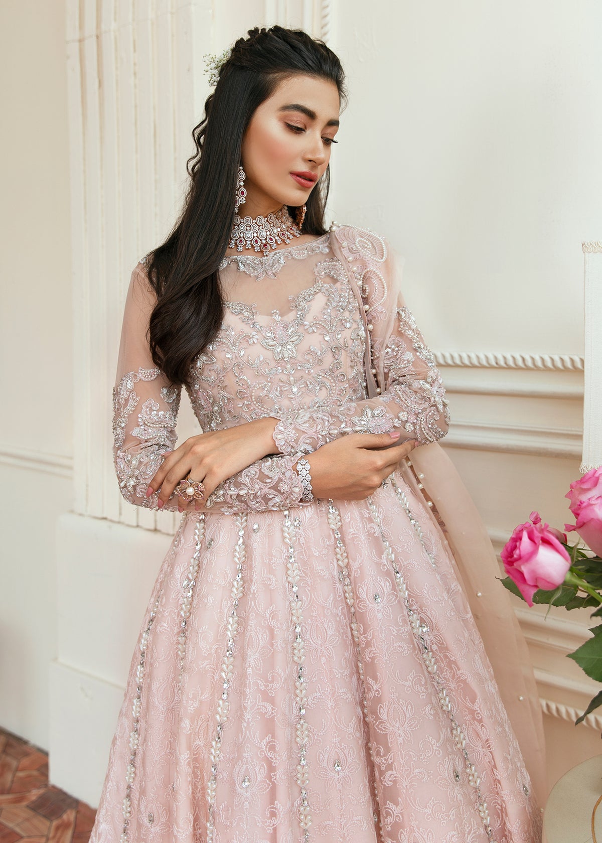 Pink Love by Sadaf Fawad Khan — side view | SFK Formal