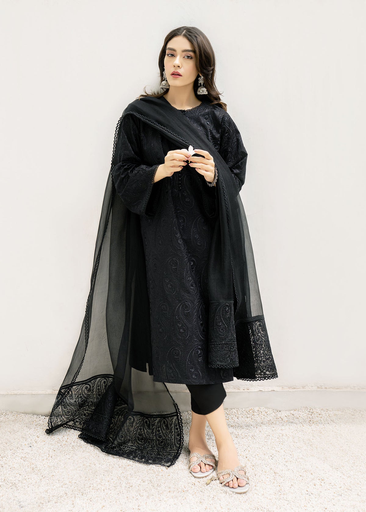 Black Paisley by Sadaf Fawad Khan — detail view | SFK Formal