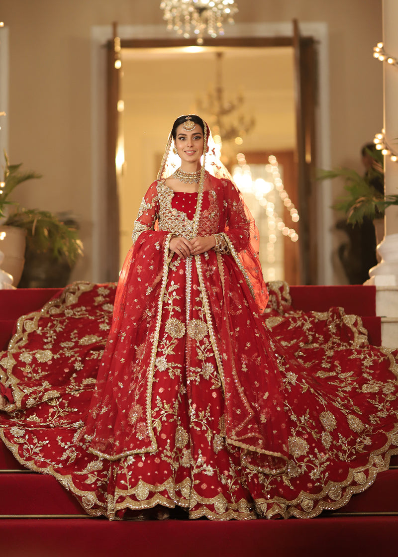 Red Beauty Pakistani Bridal Dresses Online SFK Red Beauty Pakistani Bridal Dresses Online SFK