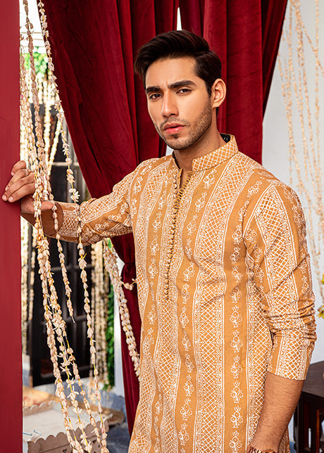 Saffron by Sadaf Fawad Khan — side view | SFK Menswear