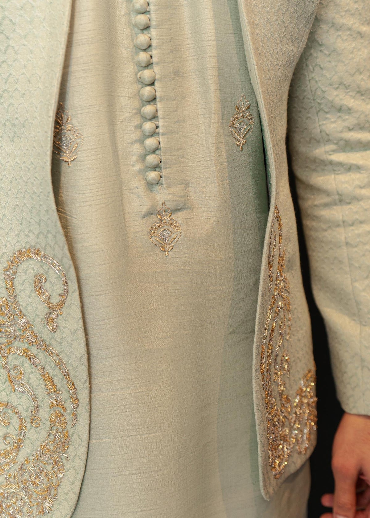 Seafoam Green by Sadaf Fawad Khan — full length view | SFK Menswear