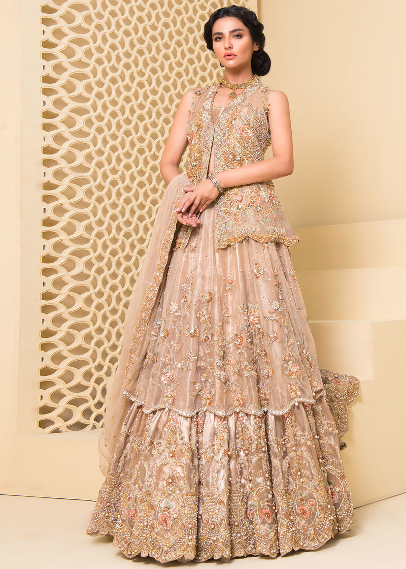 Peach Fantasy by Sadaf Fawad Khan — detail view | SFK Bridals
