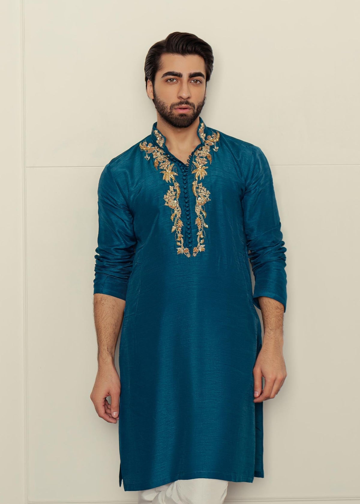 Vintage Cobalt by Sadaf Fawad Khan — side view | SFK Menswear