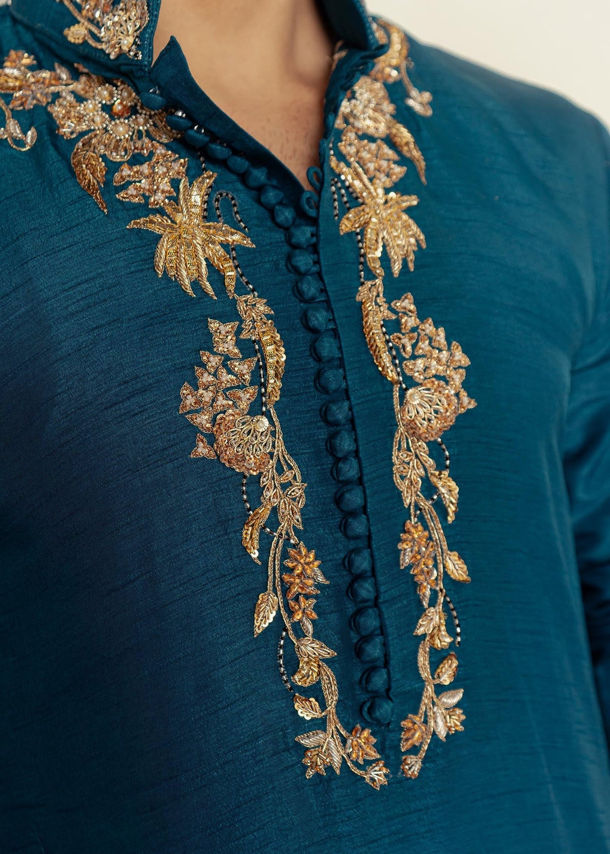 Vintage Cobalt by Sadaf Fawad Khan — detail view | SFK Menswear