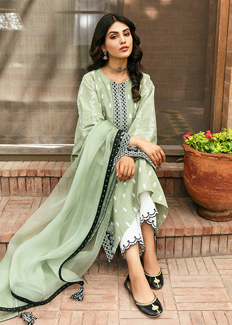 Green Daisy by Sadaf Fawad Khan — side view | SFK Formal
