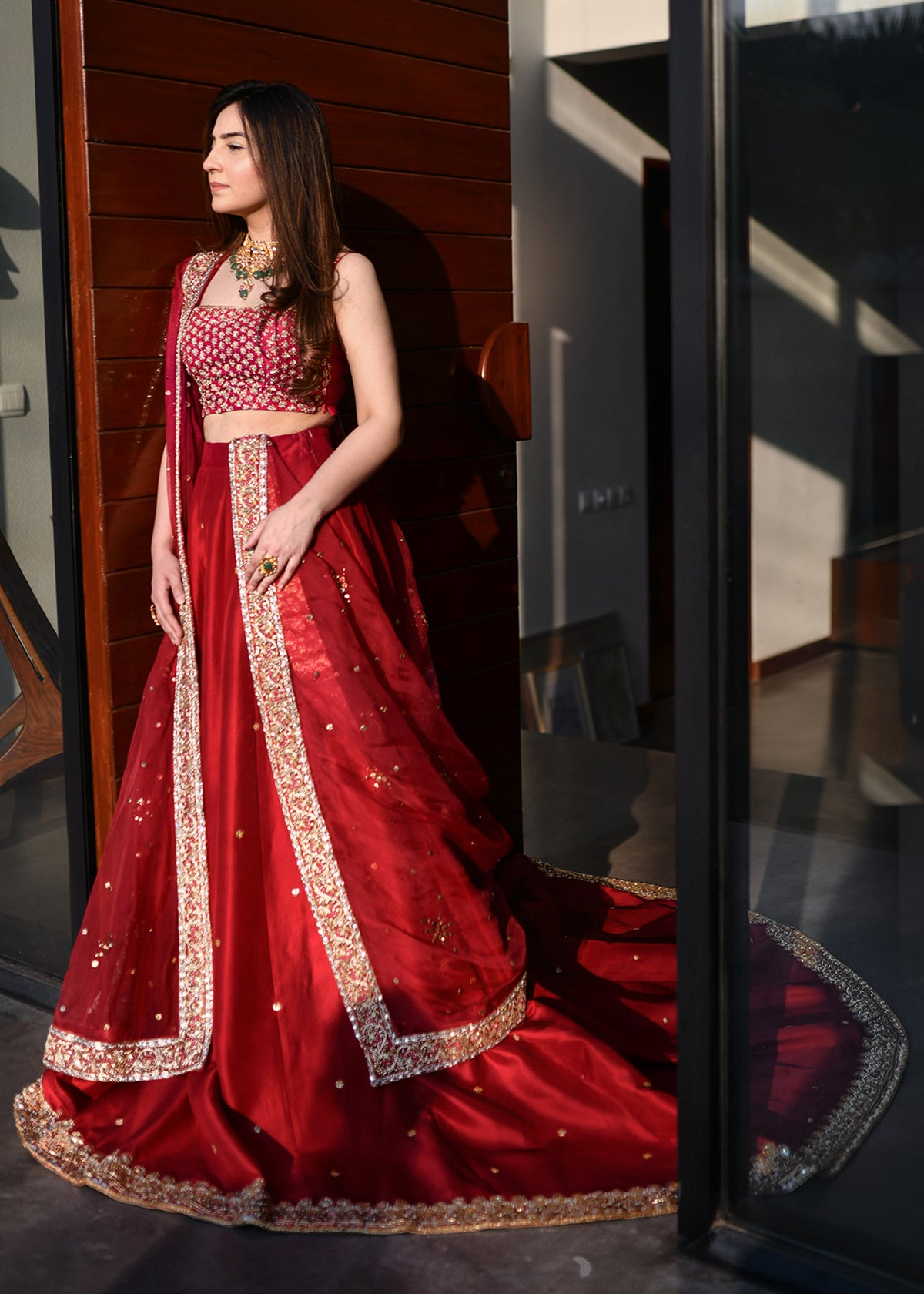 Majestic Red by Sadaf Fawad Khan — detail view | SFK Formal