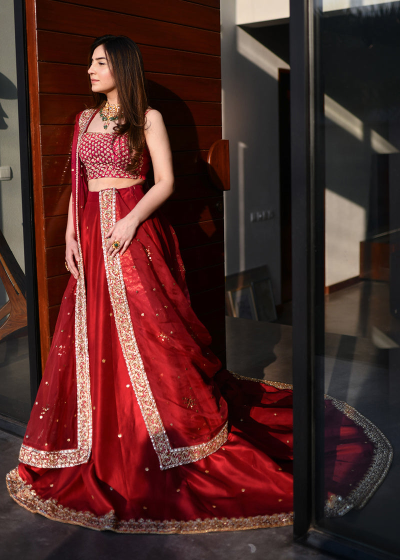 Majestic Red by Sadaf Fawad Khan — detail view | SFK Formal