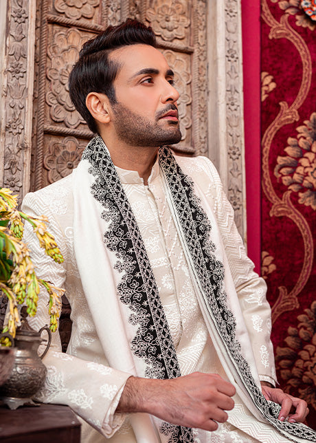 Dover White by Sadaf Fawad Khan — side view | SFK Menswear