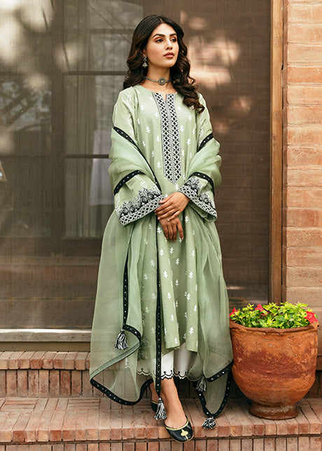 Green Daisy by Sadaf Fawad Khan — Green Embellished Formal Outfit | SFK Formal