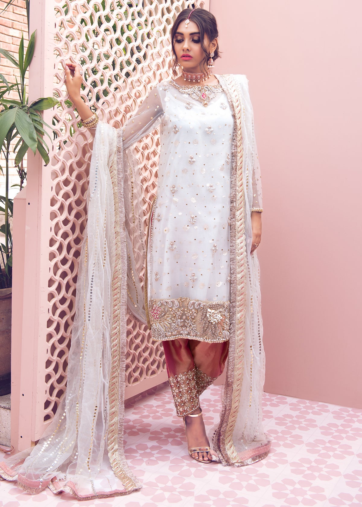 Moonstone Fantasy by Sadaf Fawad Khan — Embellished Formal Shirt & Pants | SFK Formal