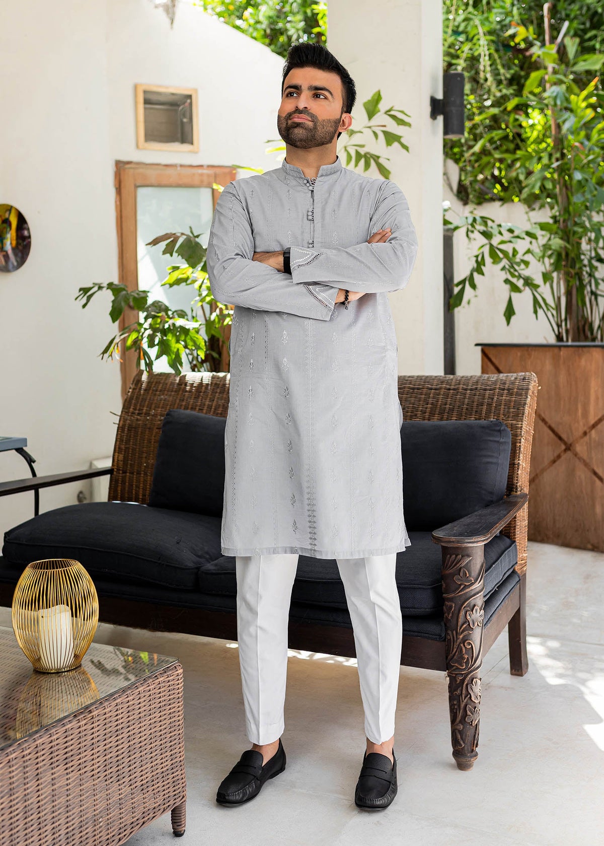 Slender Stem by Sadaf Fawad Khan — side view | SFK Menswear