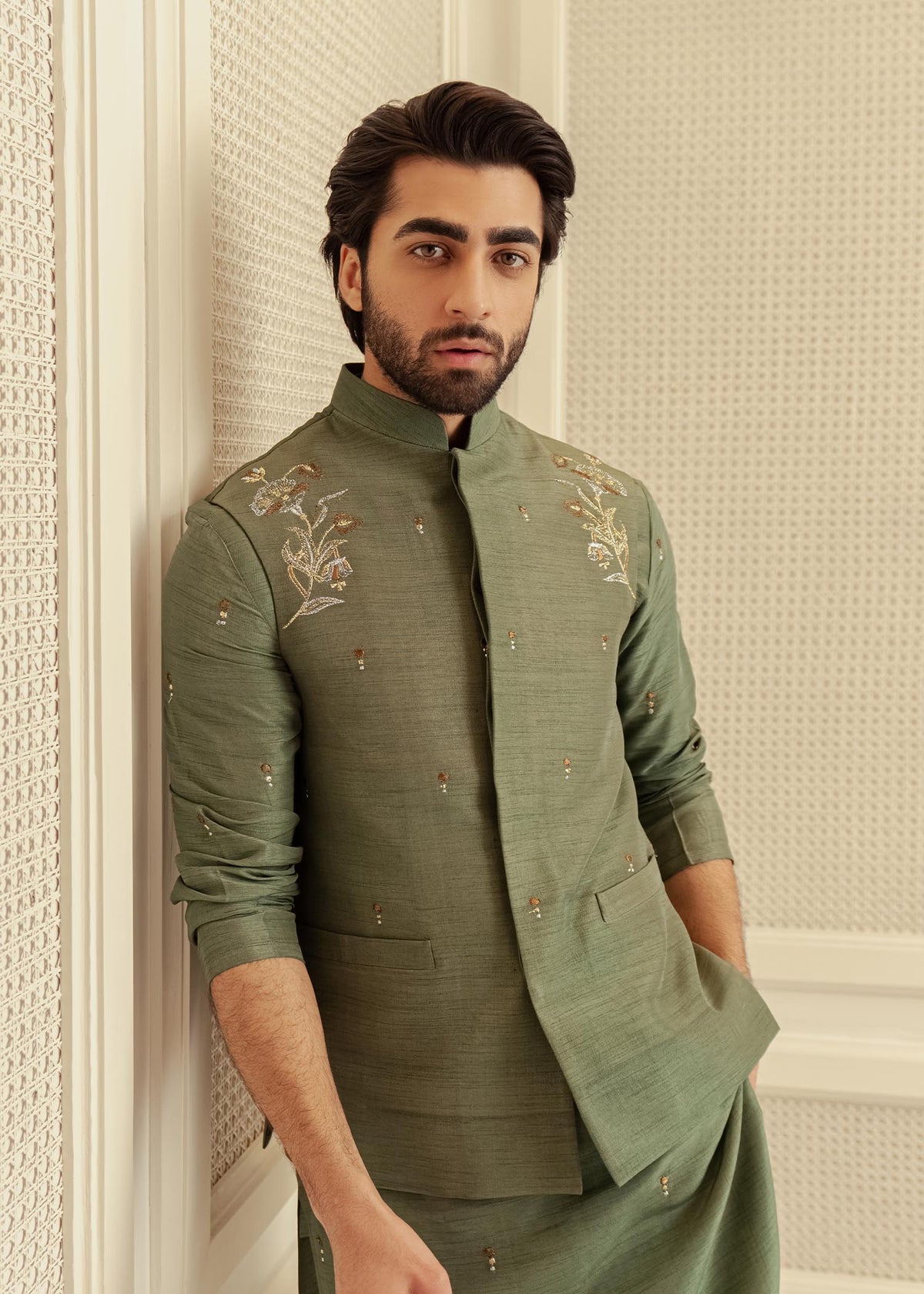 Castleton Shine by Sadaf Fawad Khan — close-up view | SFK Menswear