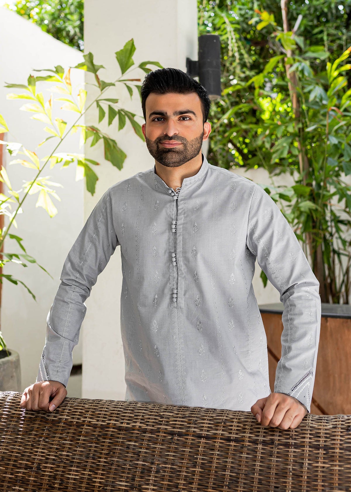Slender Stem by Sadaf Fawad Khan — full length view | SFK Menswear