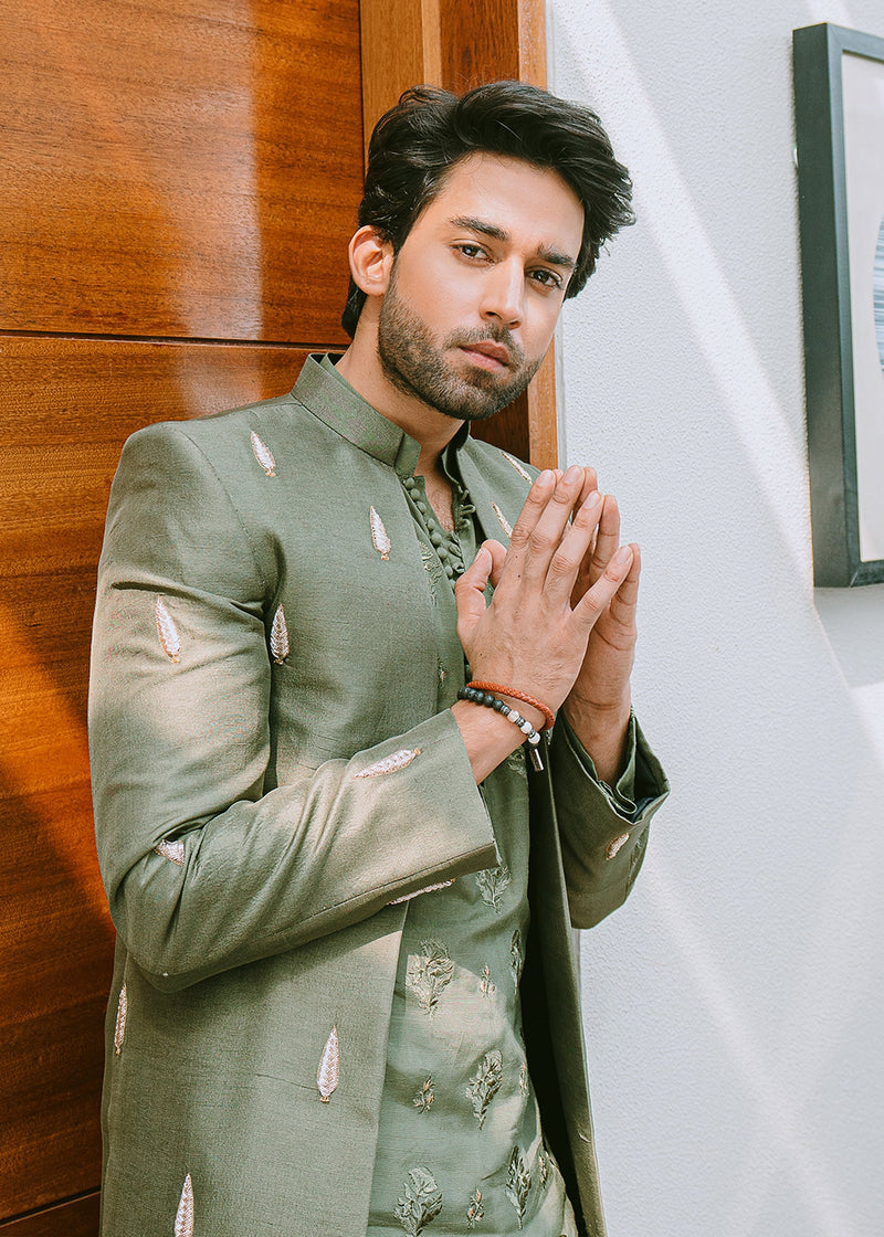 Ripe Olive by Sadaf Fawad Khan — detail view | SFK Menswear