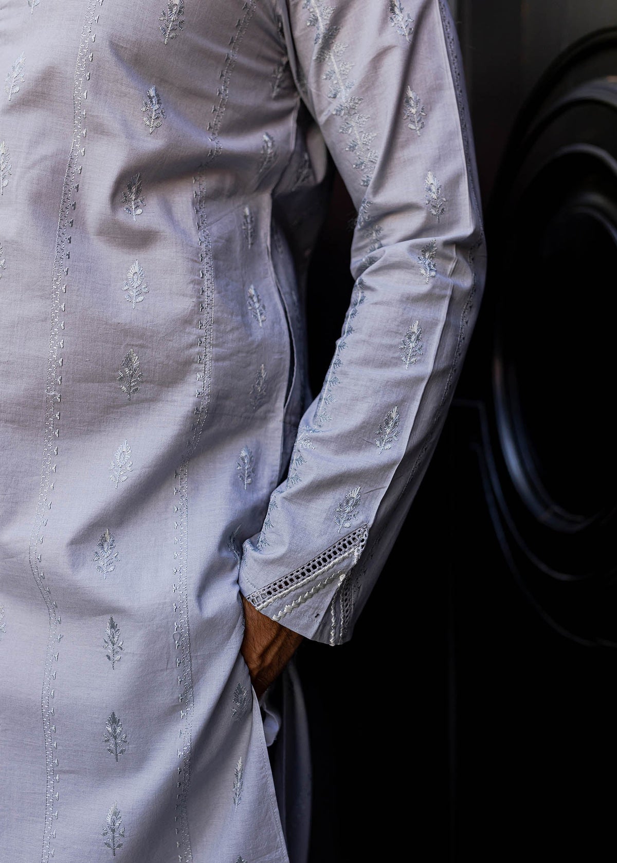 Slender Stem by Sadaf Fawad Khan — close-up view | SFK Menswear