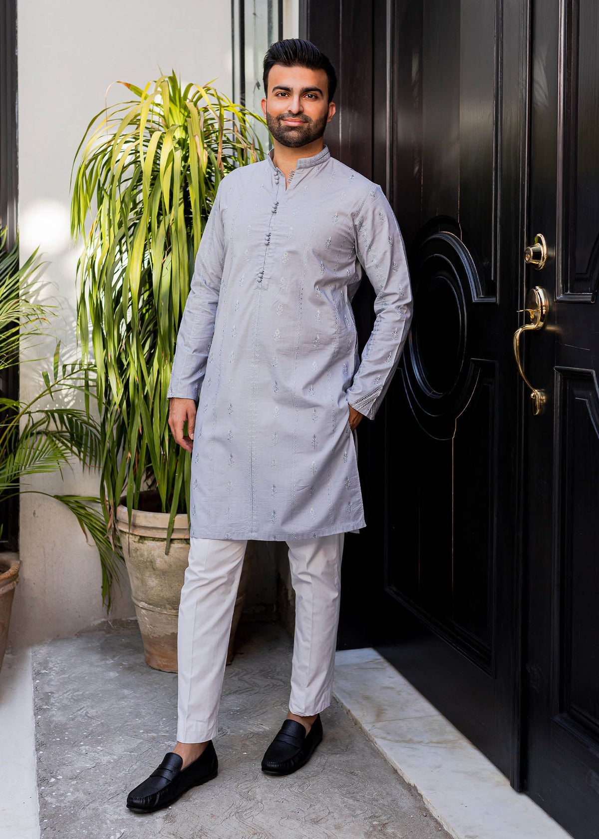 Silver Satin by Sadaf Fawad Khan — styled view | SFK Menswear